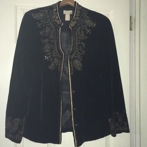 Beaded black velvet jacket